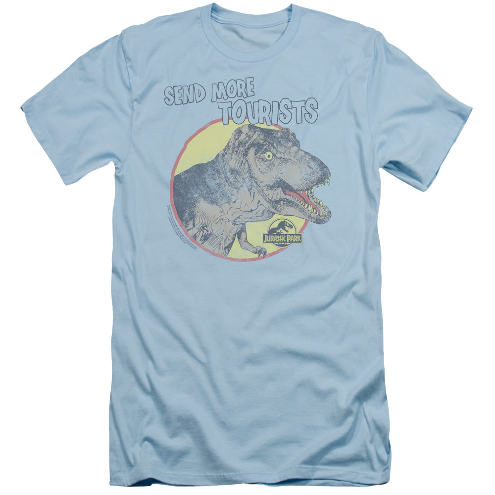 Jurassic Park - More Tourists - Short Sleeve Adult 30/1 - Light Blue T-shirt