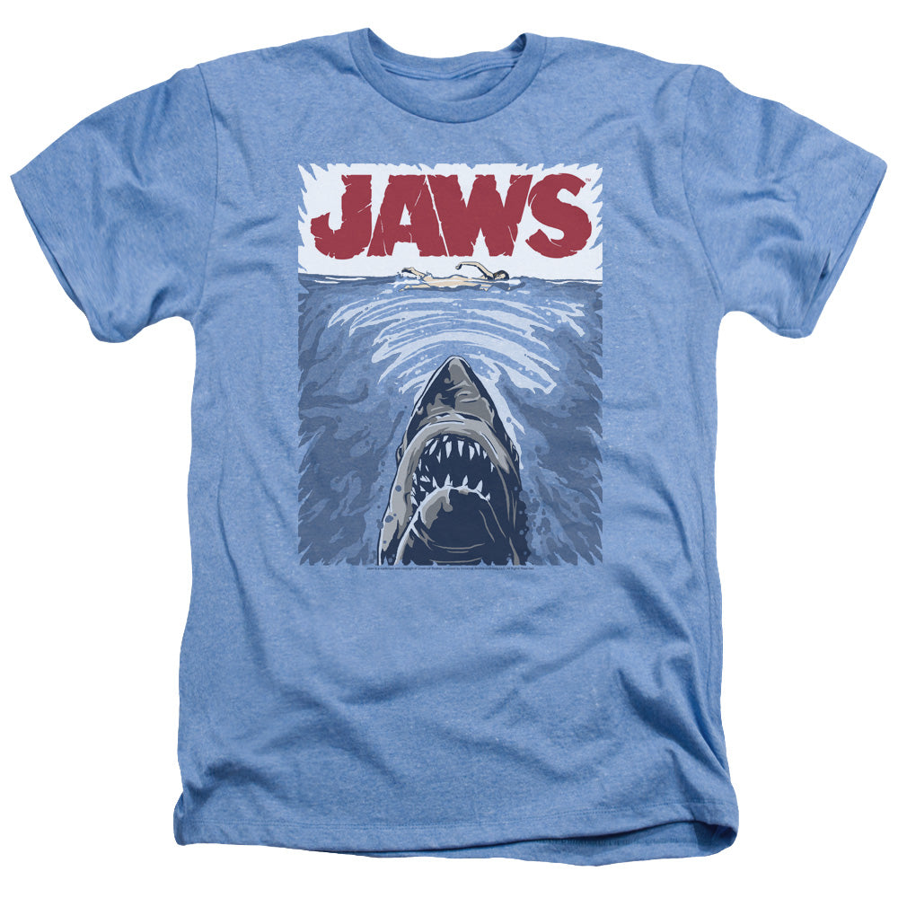 Jaws - Graphic Poster - Adult Heather - Light Blue