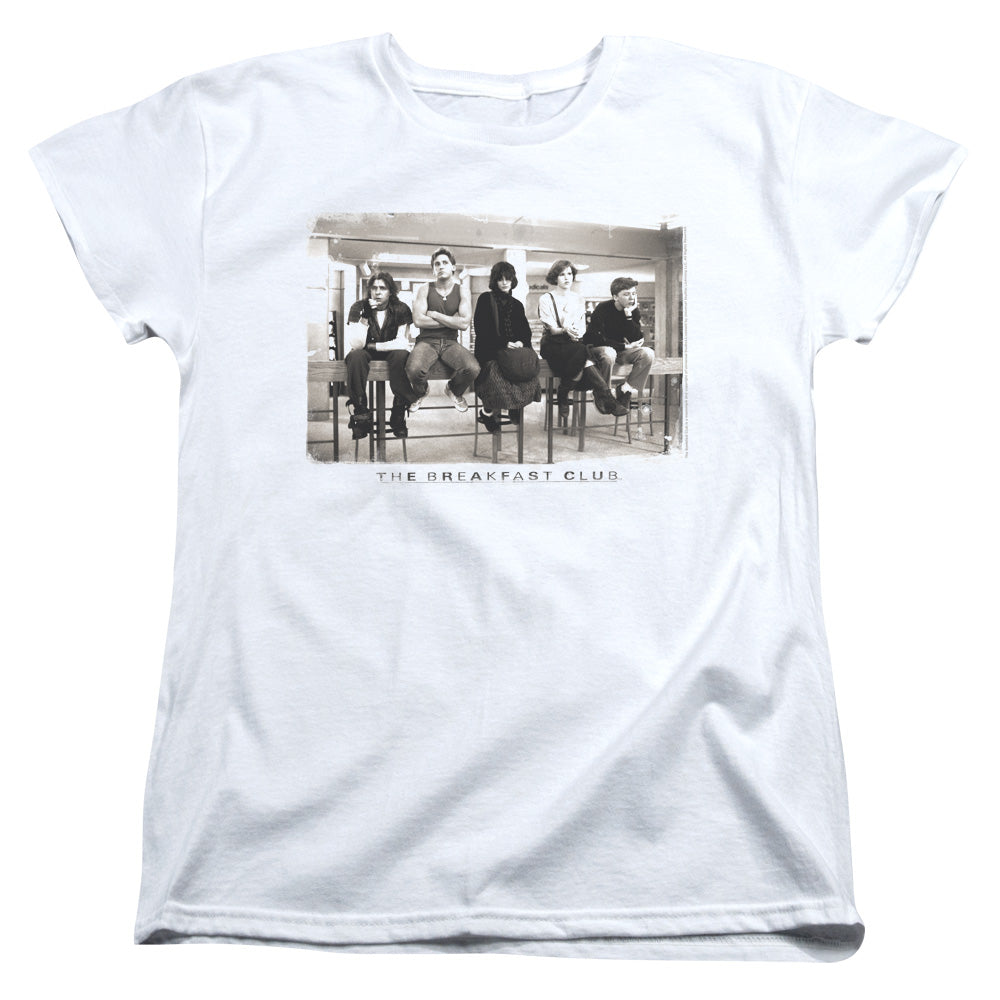 Breakfast Club - Mugs - Short Sleeve Womens Tee - White - Sm - White T-shirt