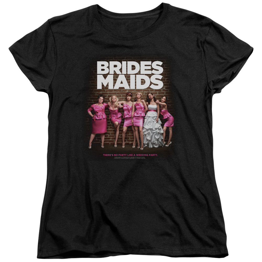 Bridesmaids - Poster - Short Sleeve Womens Tee - Black - Sm - Black T-shirt