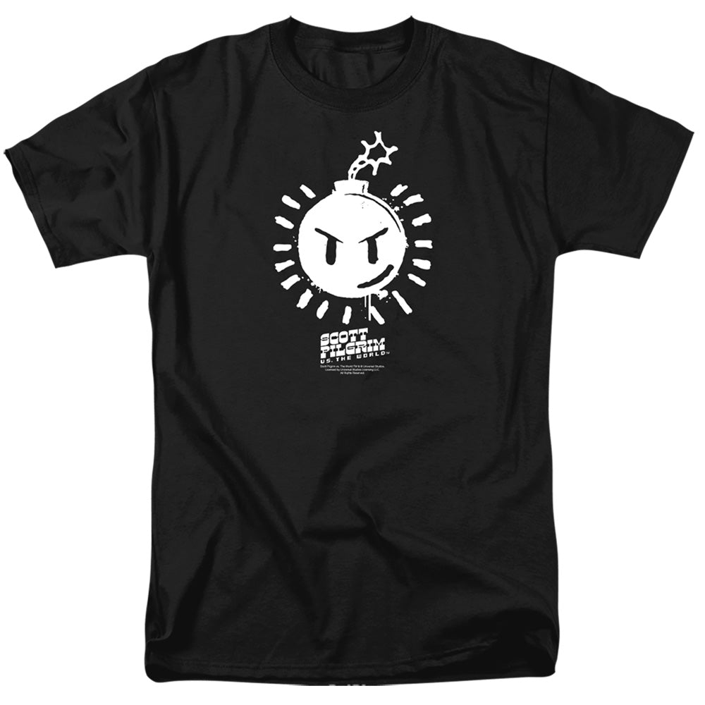 Scott Pilgrim - Sex Bob Omb Logo - Short Sleeve Adult 18/1 - Black T-shirt
