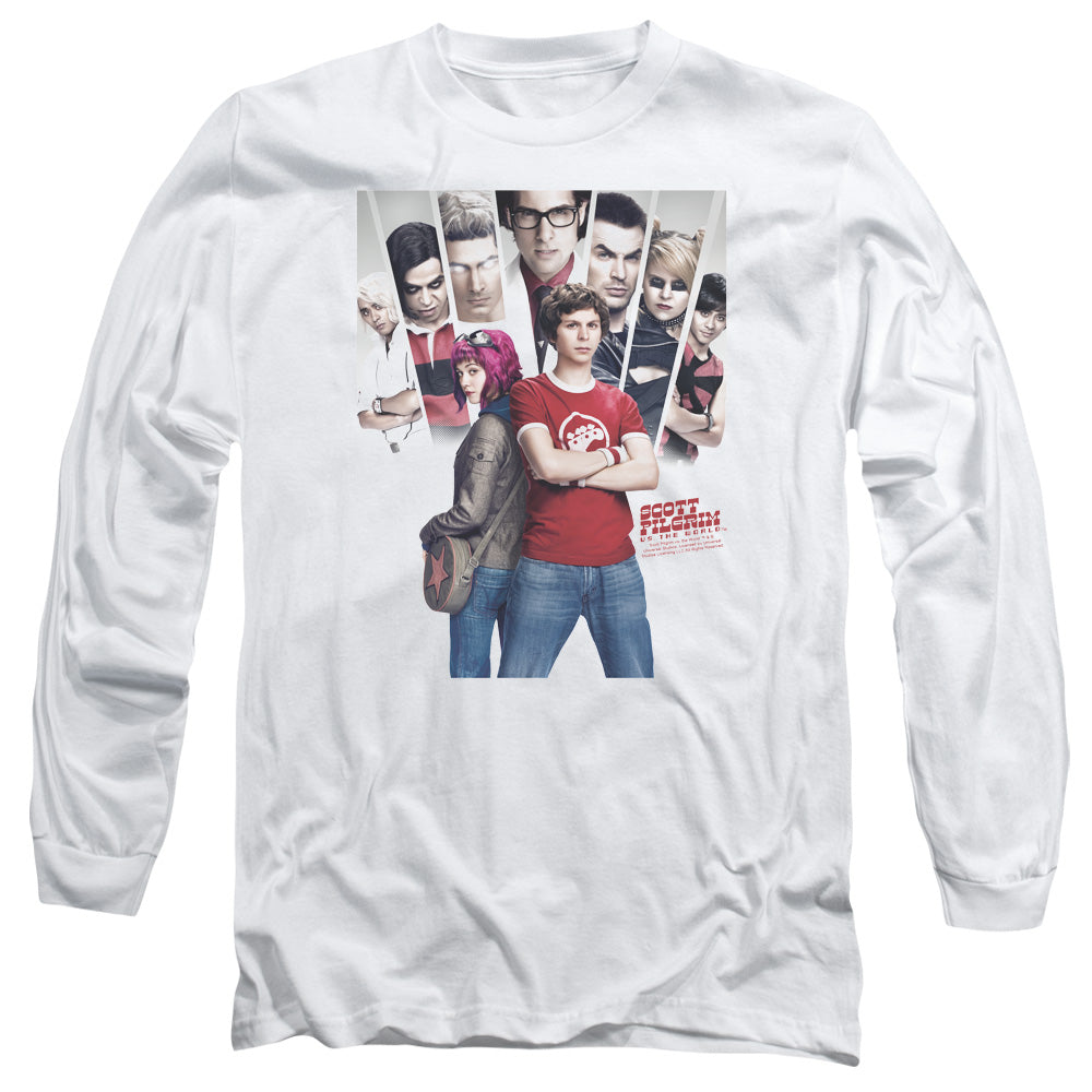 Scott Pilgrim - Pilgrim Poster - Long Sleeve Adult 18/1 - White T-shirt