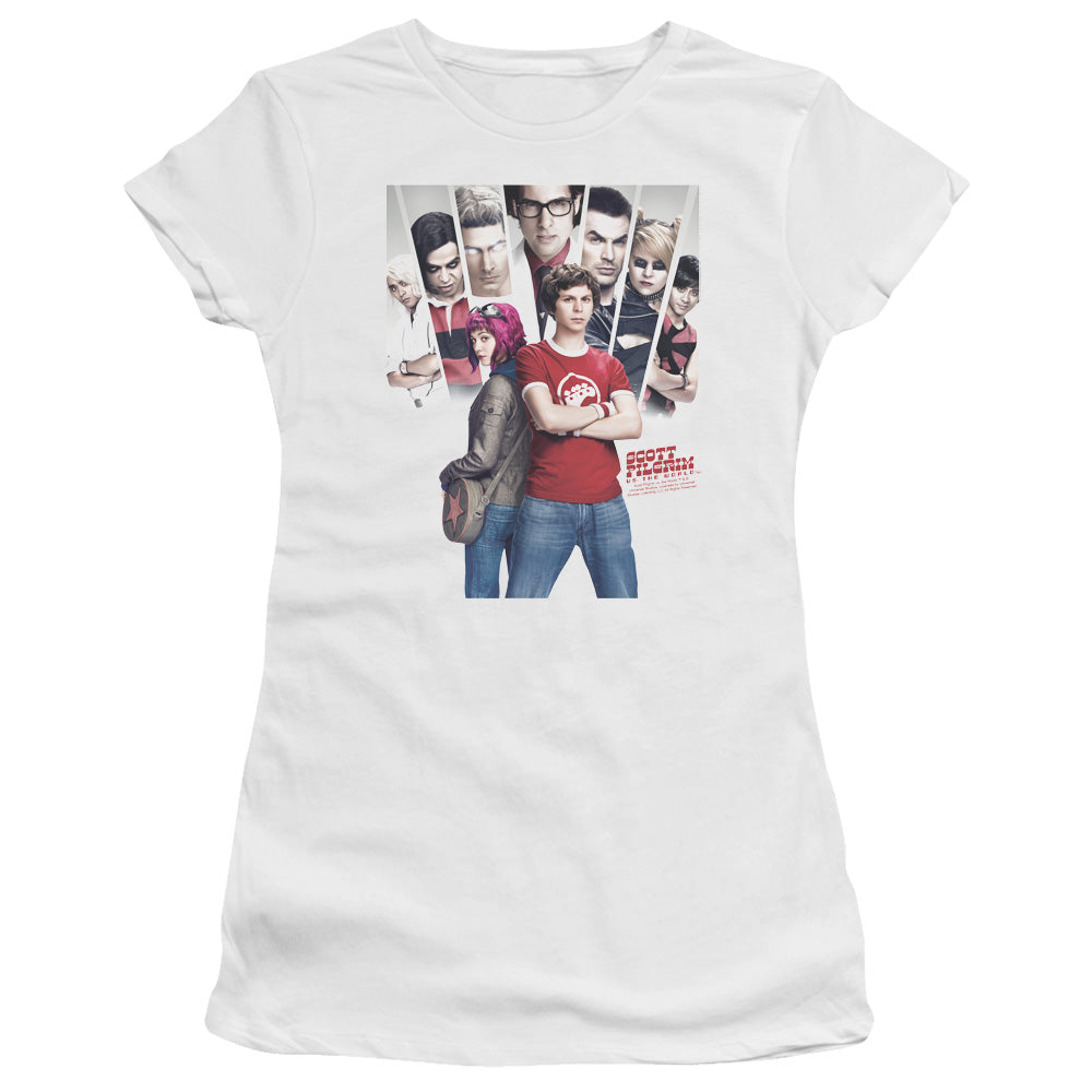 Scott Pilgrim - Pilgrim Poster - Short Sleeve Junior Sheer - White T-shirt