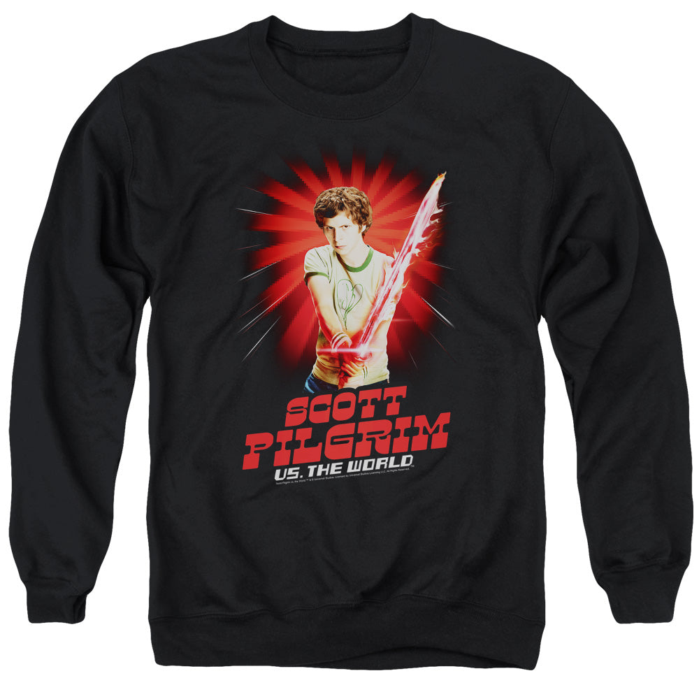 Scott Pilgrim - Super Sword - Adult Crewneck Sweatshirt - Black
