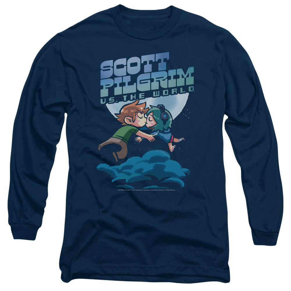 Scott Pilgrim - Lovers - Long Sleeve Adult 18/1 - Navy T-shirt