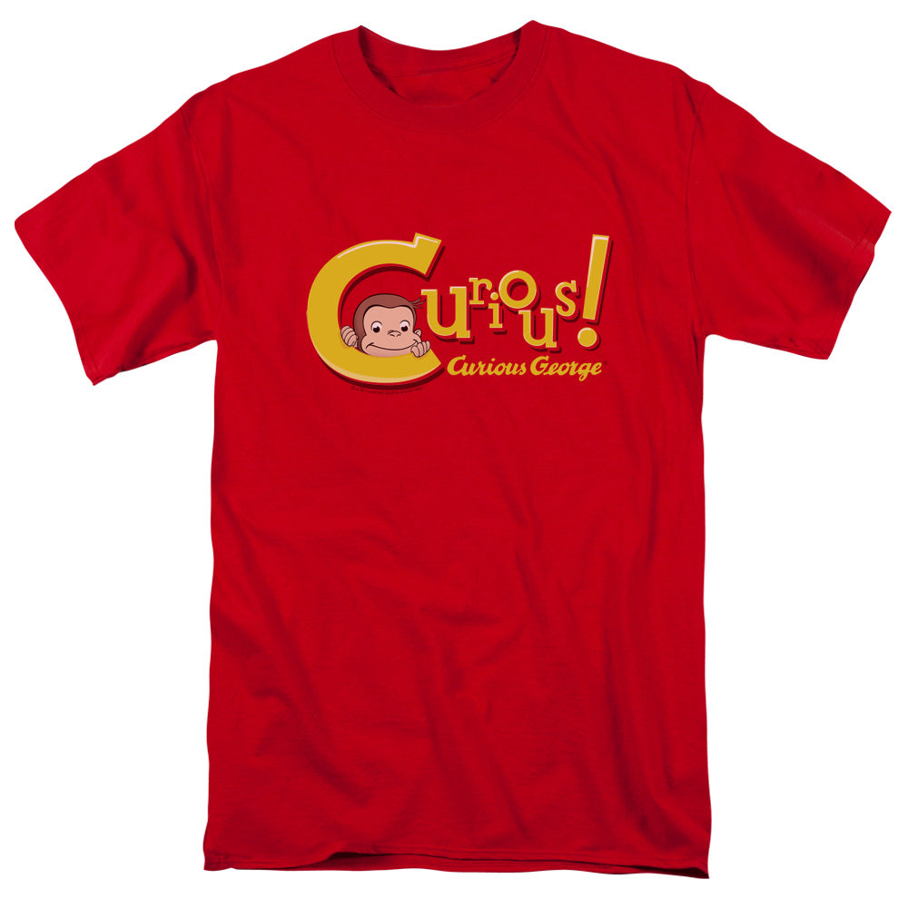 Curious George - Curious - Short Sleeve Adult 18/1 - Red - Sm - Red T-shirt