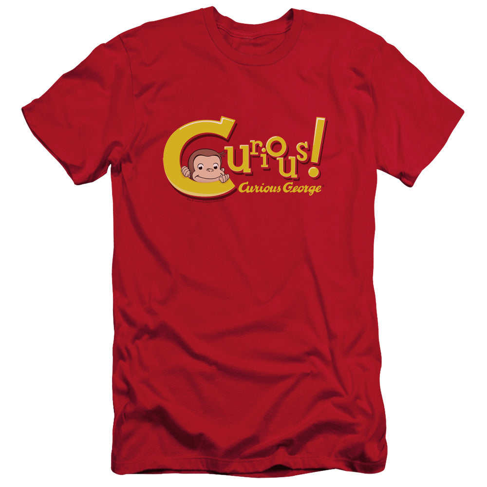 Curious George - Curious - Short Sleeve Adult 30/1 - Red - Sm - Red T-shirt