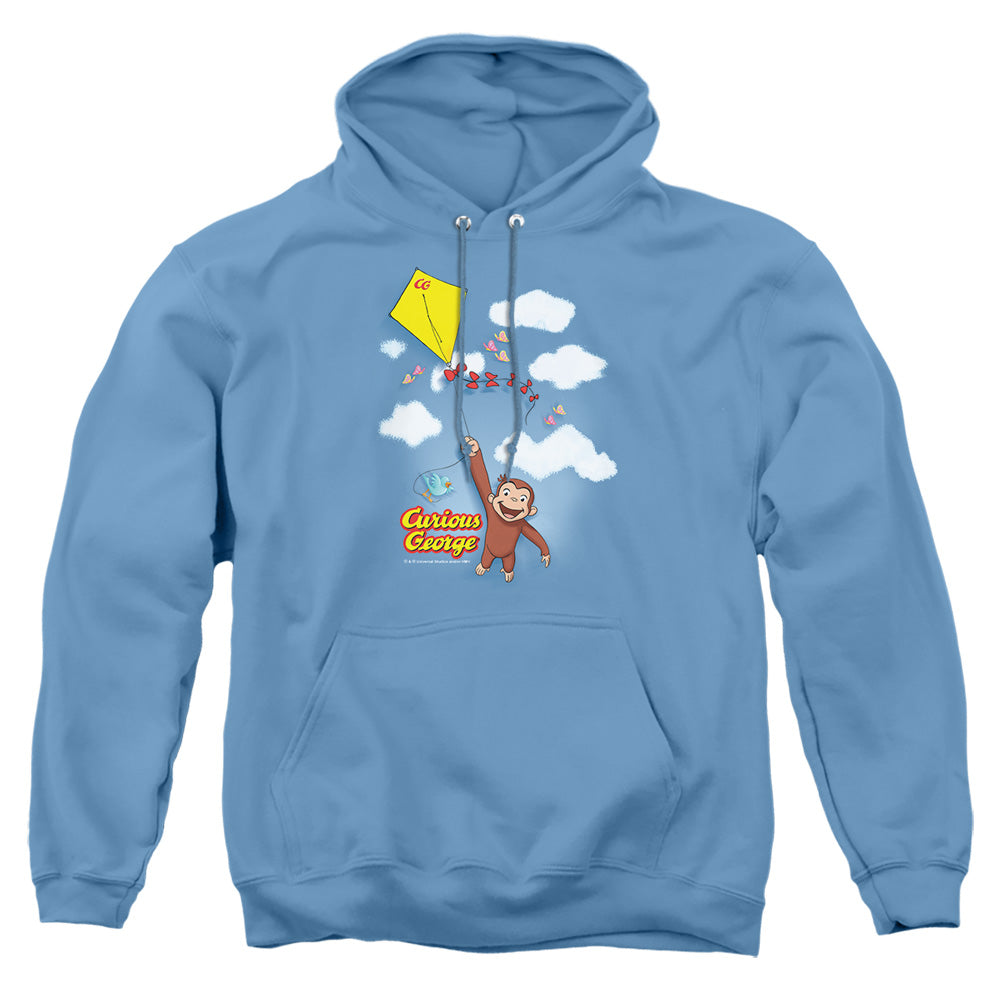 Curious George - Flight - Adult Pull-over Hoodie - Carolina Blue - Sm - Carolina Blue