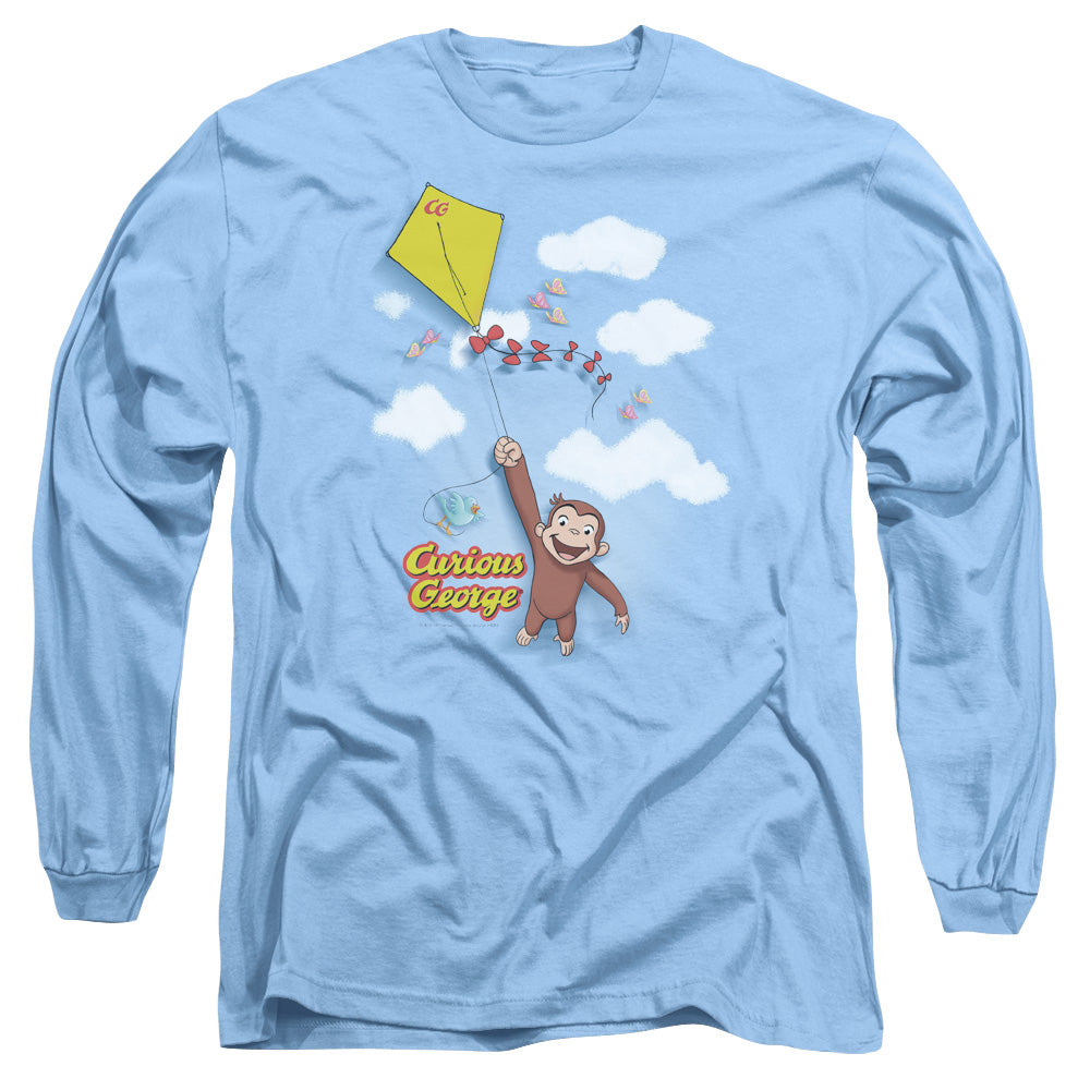 CURIOUS GEORGE FLIGHT - L/S ADULT 18/1 - CAROLINA BLUE - SM - CAROLINA BLUE T-Shirt