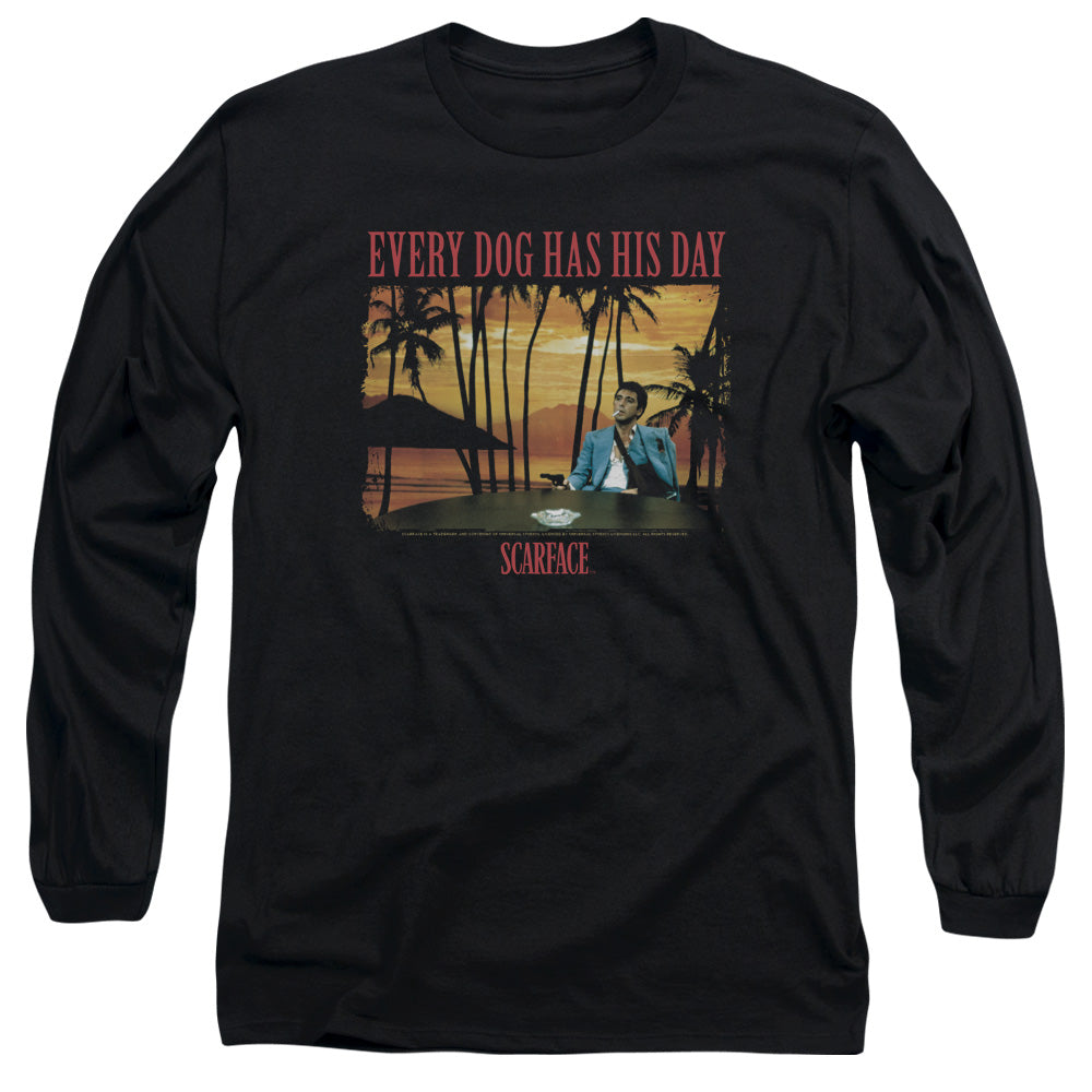 Scarface - A Dog Day - Long Sleeve Adult 18/1 - Black T-shirt
