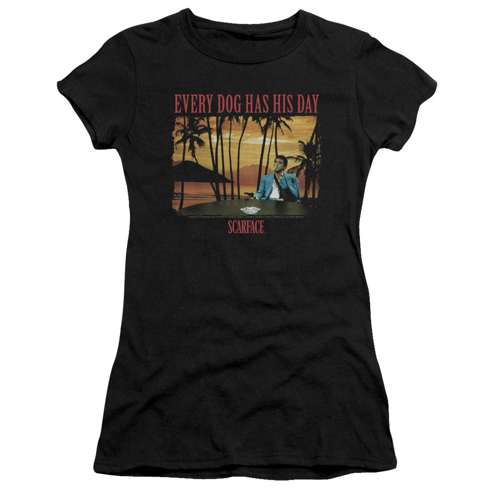 Scarface - A Dog Day - Short Sleeve Junior Sheer - Black T-shirt