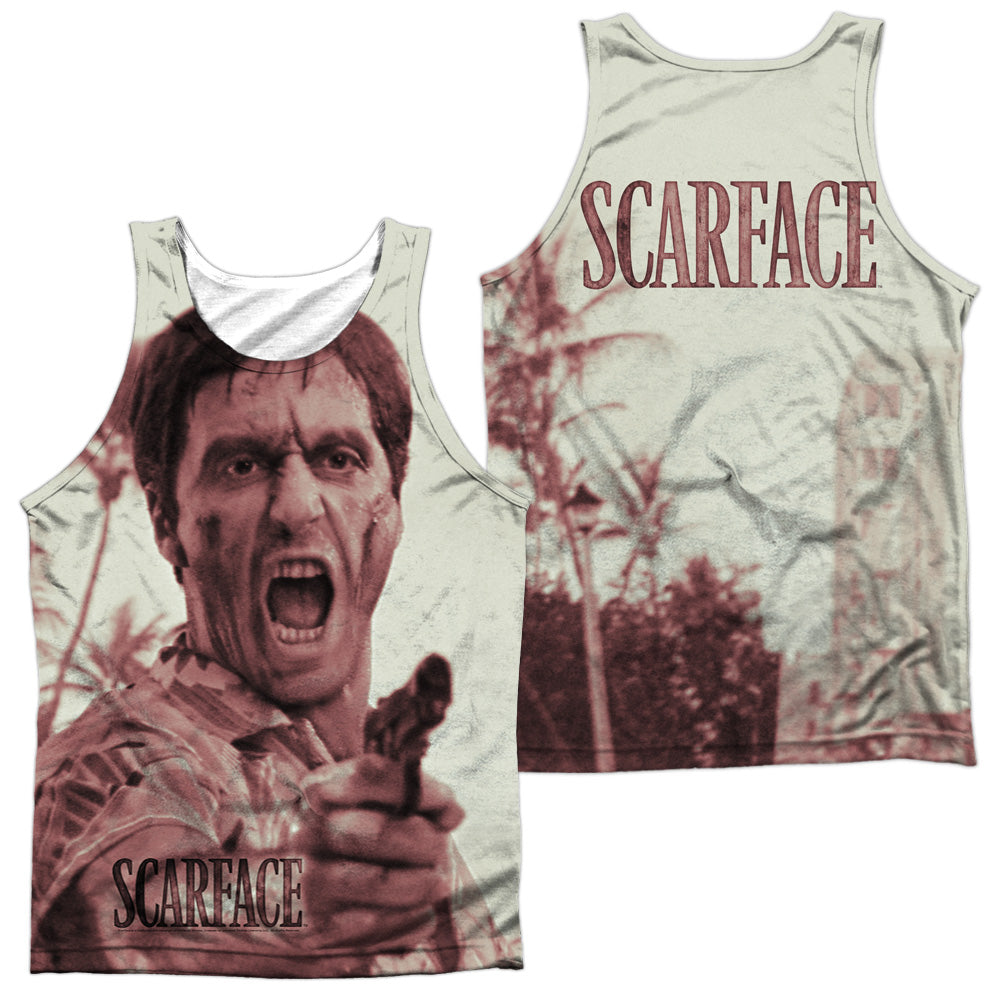 Scarface - War Cry - Adult 100% Poly Tank Top - White