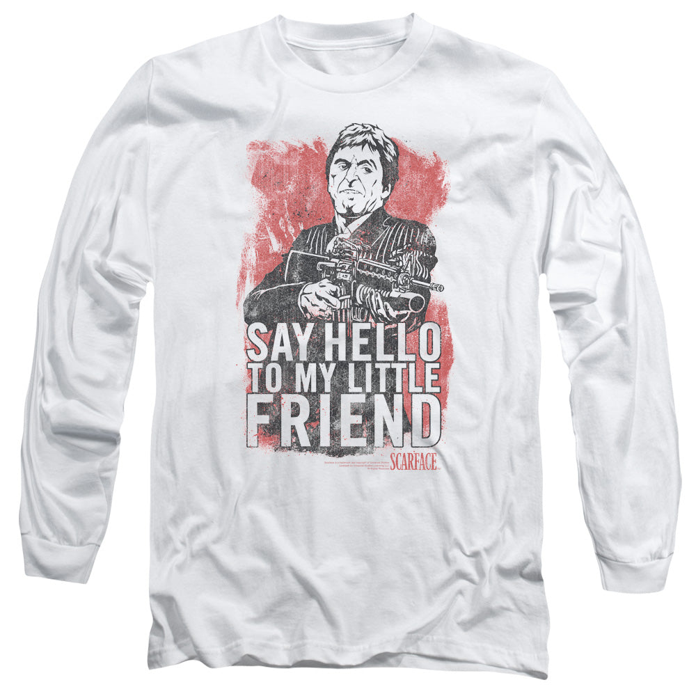 Scarface - Little Friend - Long Sleeve Adult 18/1 - White T-shirt