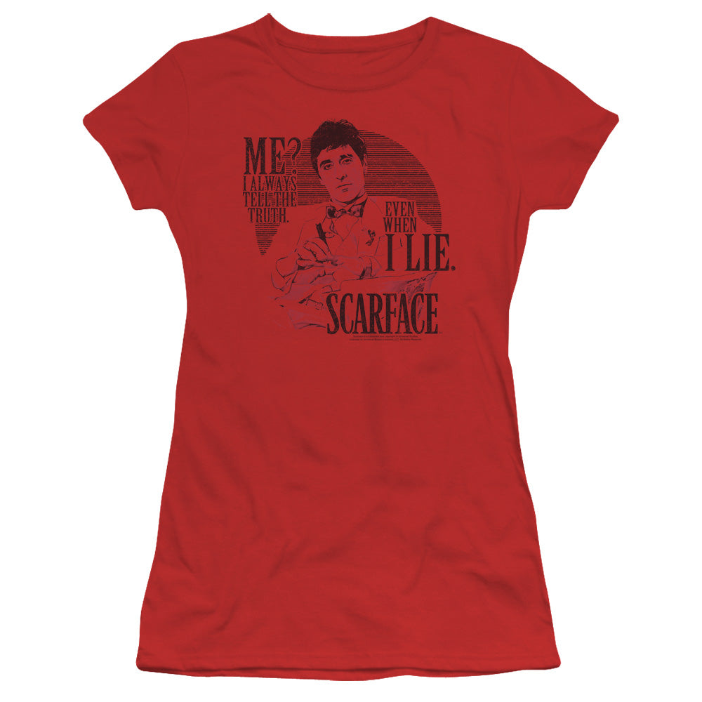 Scarface - Truth - Short Sleeve Junior Sheer - Red T-shirt