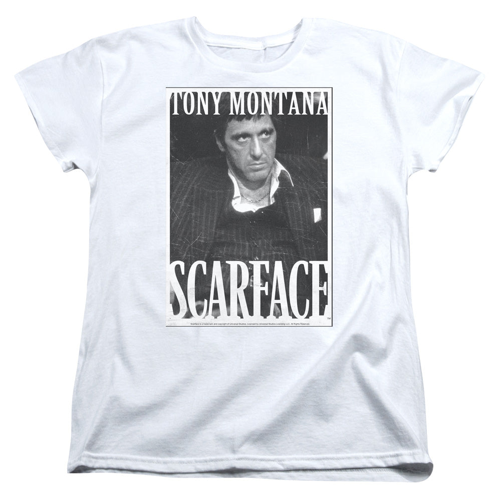 Scarface - Business Face - Short Sleeve Womens Tee - White T-shirt