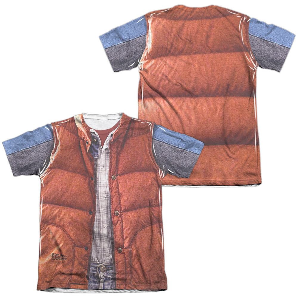 Back To The Future - Mcfly Vest - Adult Poly/cotton Short Sleeve Tee - White T-shirt