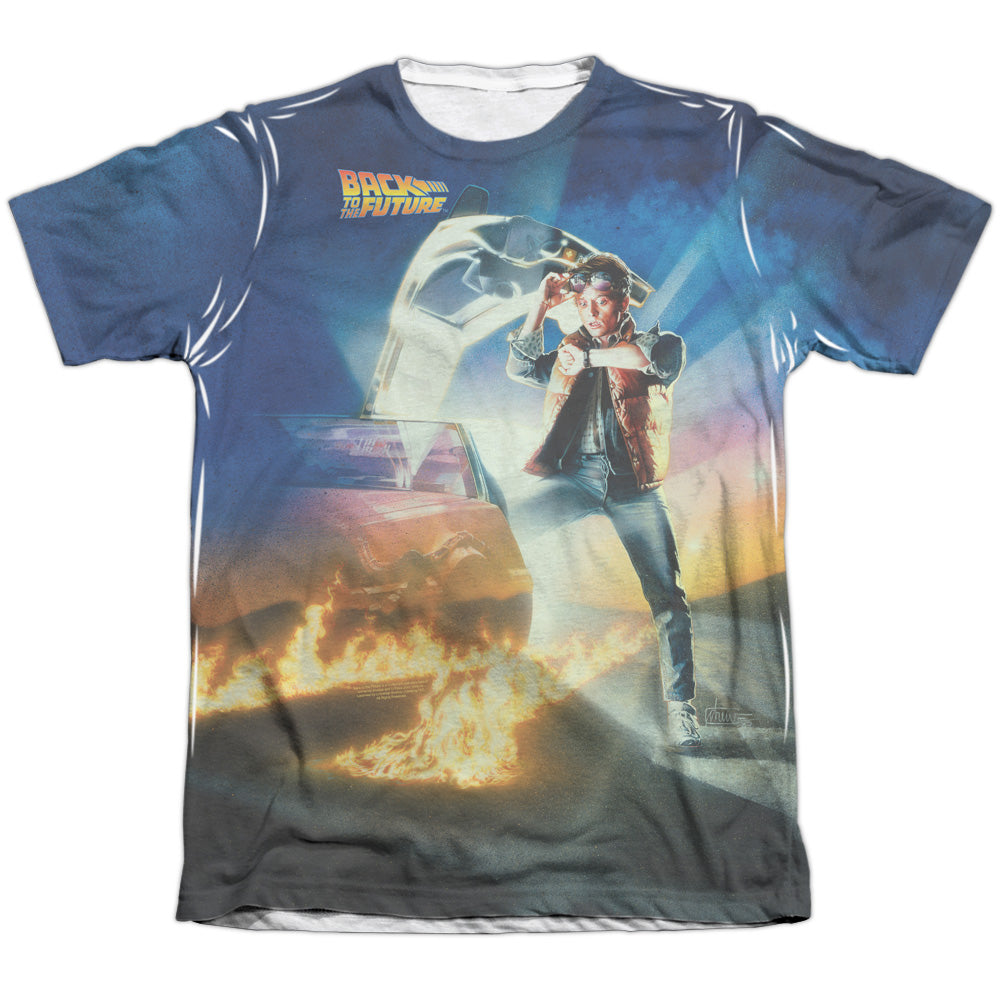 Back To The Future - Movie Poster - Adult Poly/cotton Short Sleeve Tee - White T-shirt