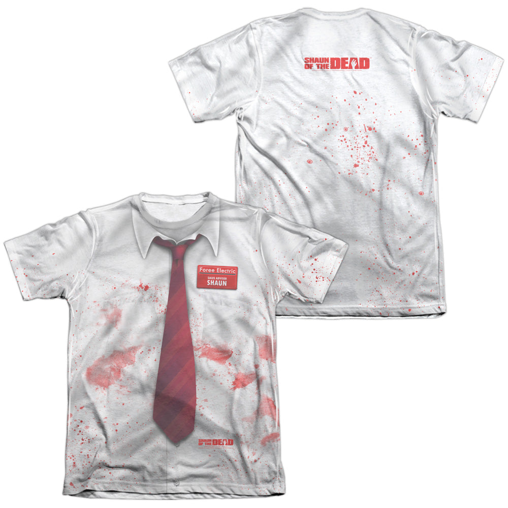 Shaun Of The Dead - Bloody Shirt (Front/back Print) - Adult 65/35 Poly/cotton Short Sleeve Tee - White T-shirt