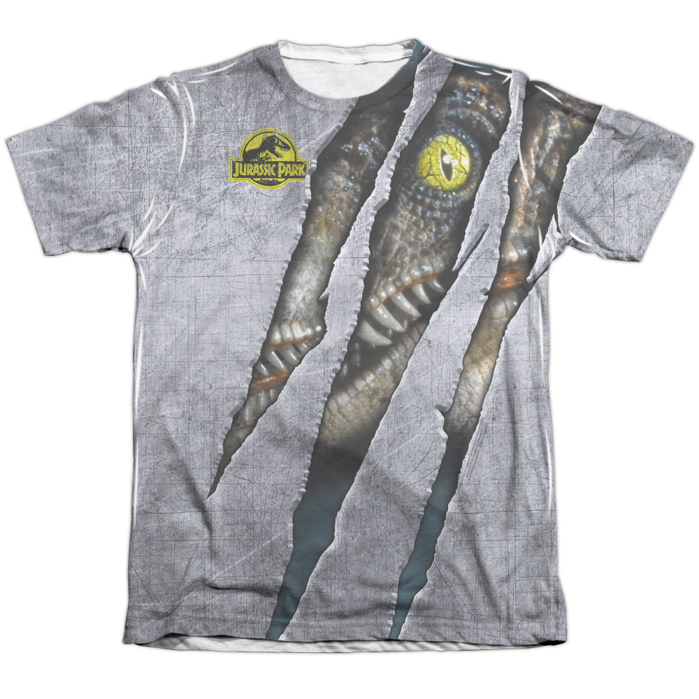 Jurassic Park - Live Raptor - Adult 65/35 Poly/cotton Short Sleeve Tee - White T-shirt