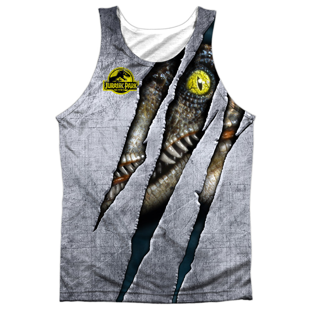Jurassic Park - Live Raptro - Adult 100% Poly Tank Top - White