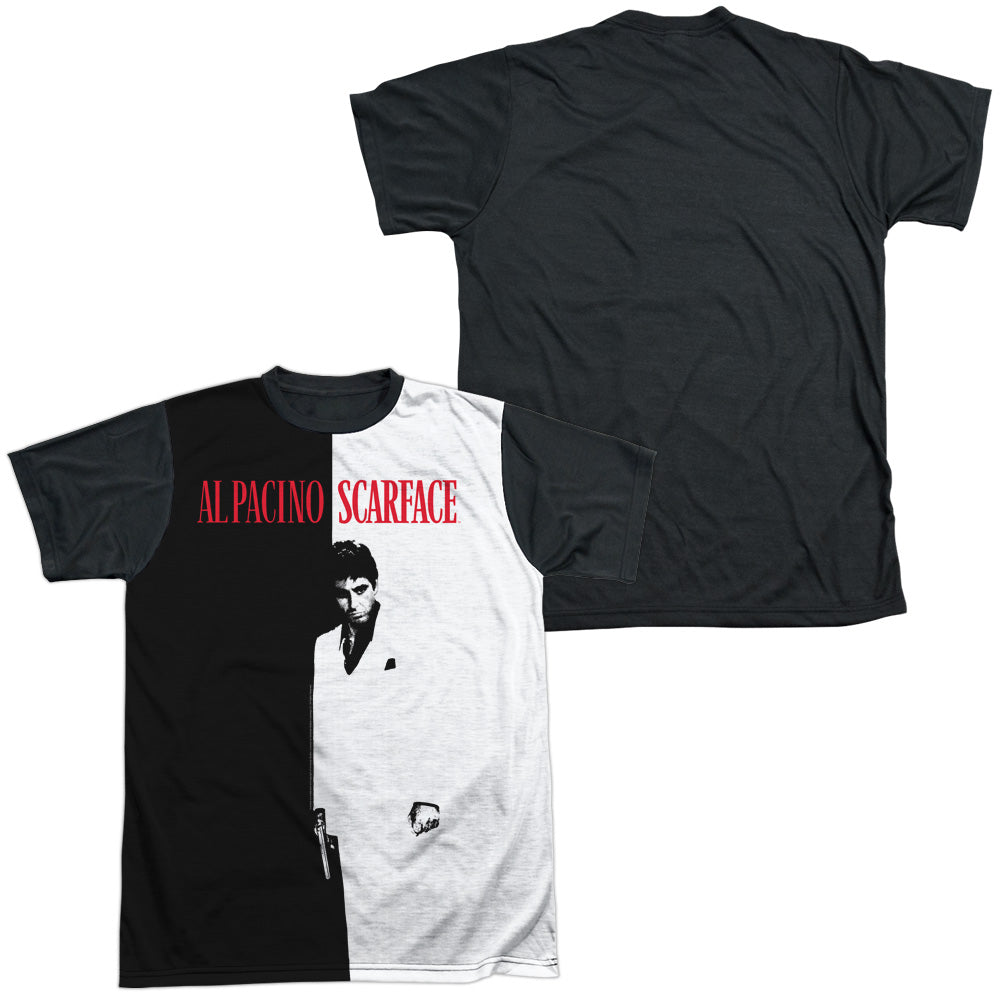 Scarface - Big Poster - Short Sleeve Adult White Front Black Back - White T-shirt