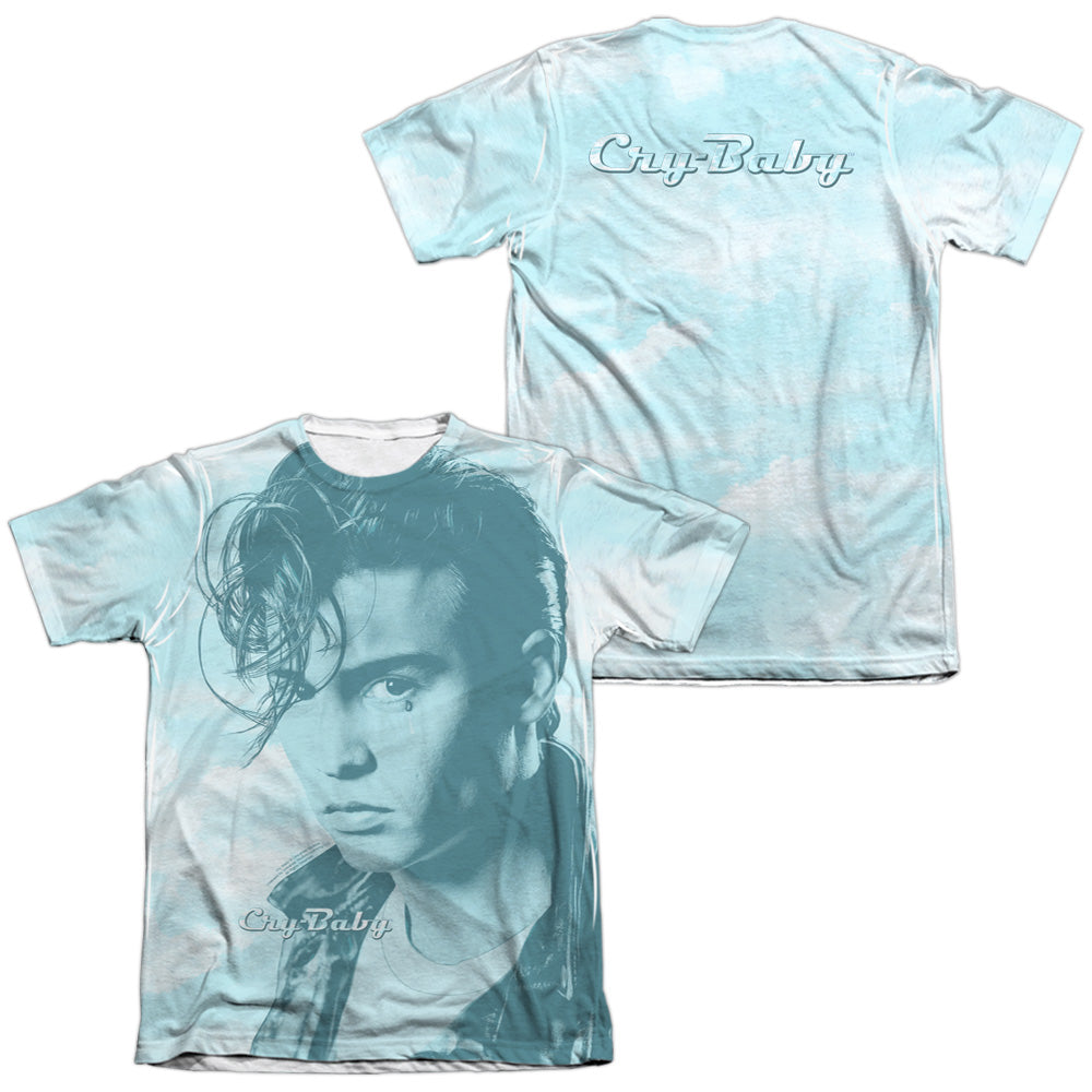 CRY BABY CRYING CLOUD (FRONT/BACK PRINT) - ADULT 65/35 POLY/COTTON S/S TEE - WHITE T-Shirt