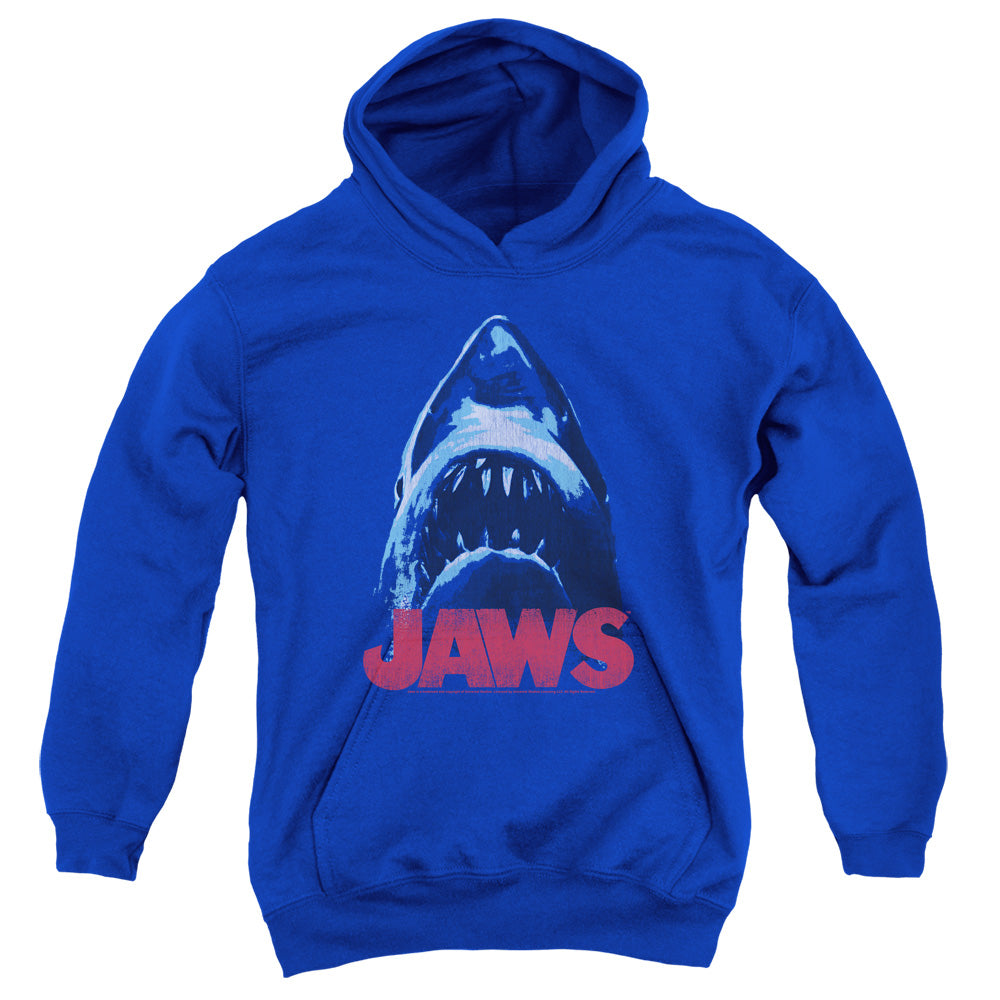 Jaws - From Below - Youth Pull-over Hoodie - Royal