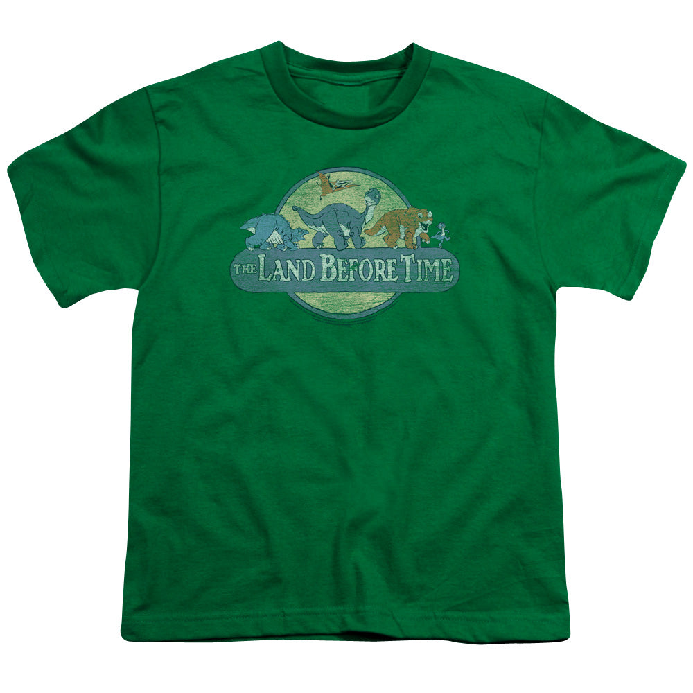 Land Before Time - Retro Logo - Short Sleeve Youth 18/1 - Kelly Green T-shirt