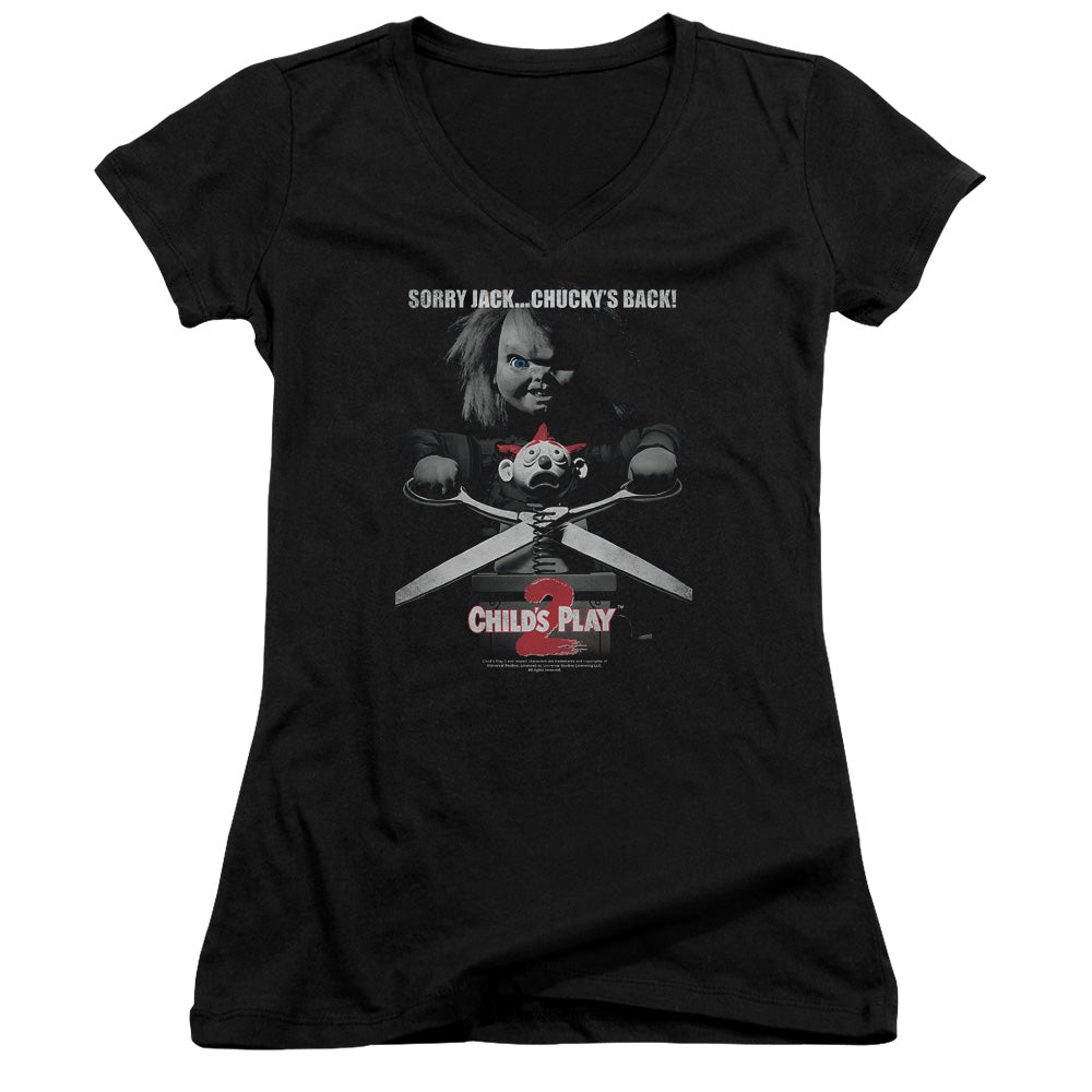 Childs Play 2 - Jack Poster - Junior V-neck - Black - Sm - Black