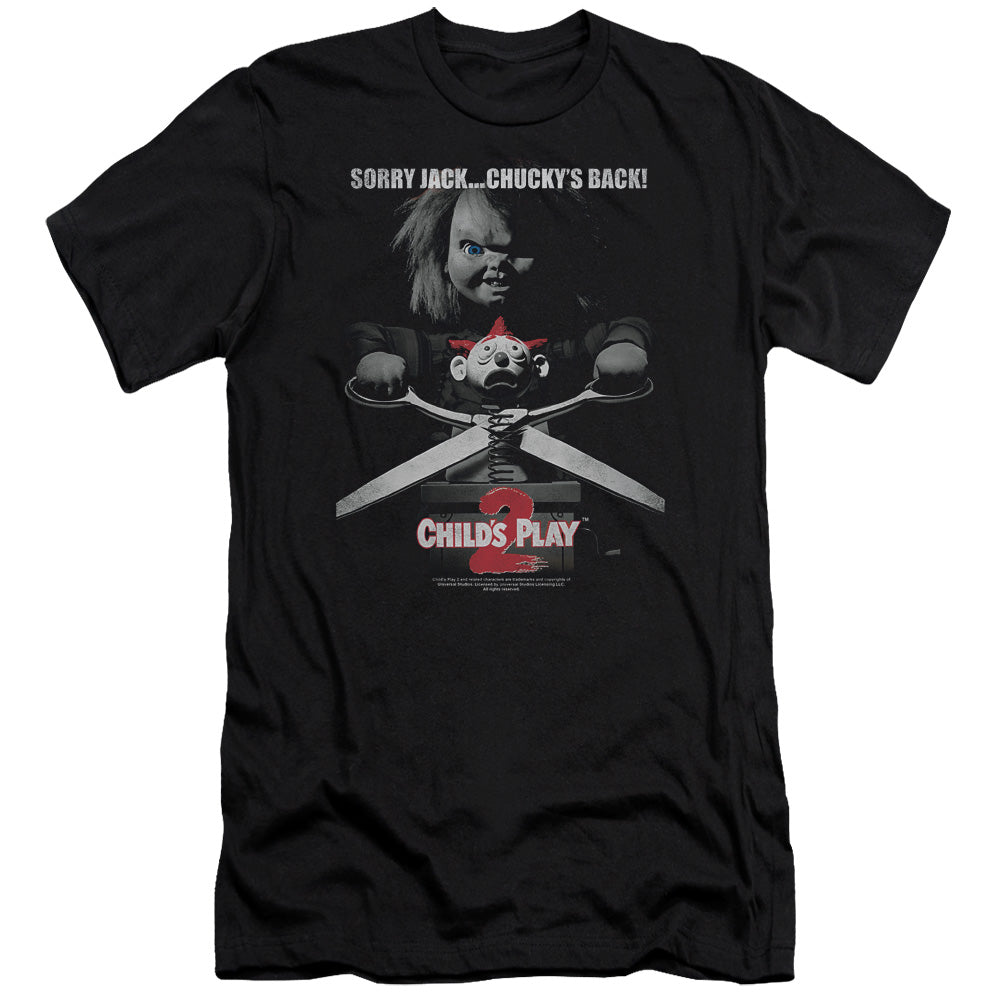 CHILDS PLAY 2 JACK POSTER - S/S ADULT 30/1 - BLACK - SM - Black T-Shirt