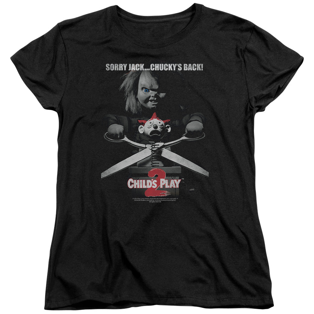 Childs Play 2 - Jack Poster - Short Sleeve Womens Tee - Black - Sm - Black T-shirt