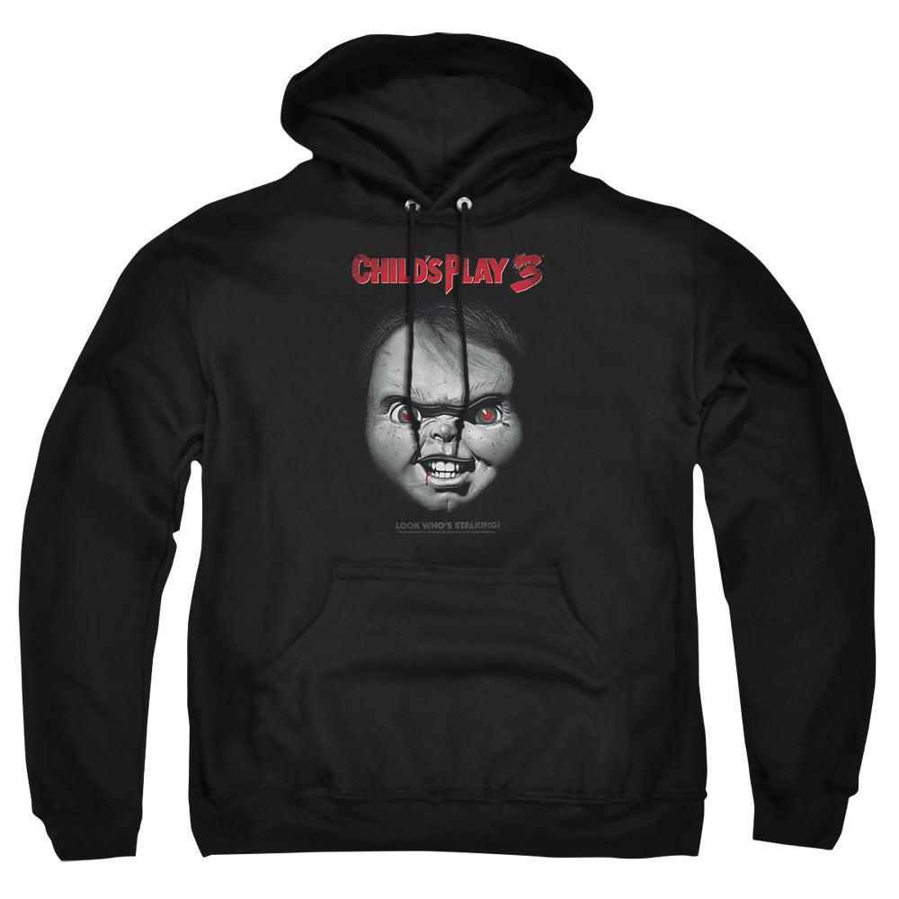 Childs Play 3 - Face Poster - Adult Pull-over Hoodie - Black