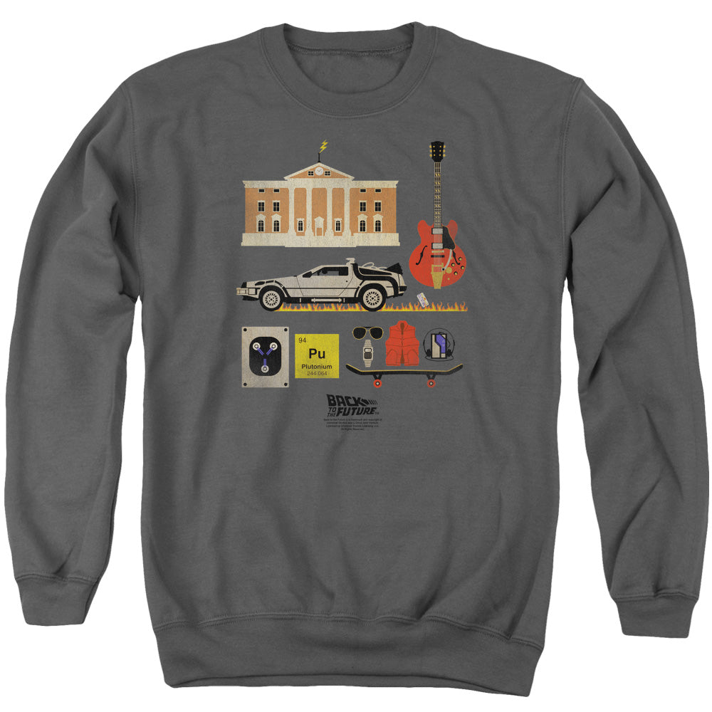 Back To The Future - Items - Adult Crewneck Sweatshirt - Charcoal