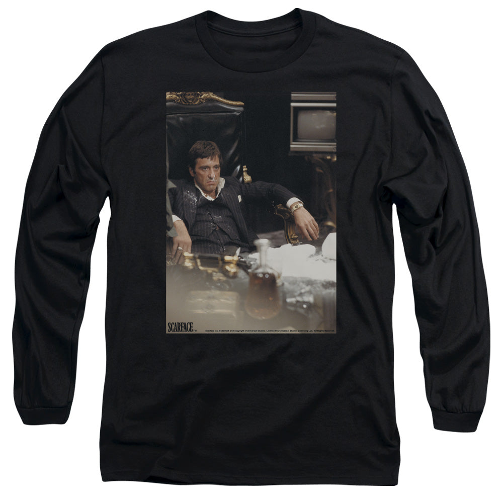 Scarface - Sit Back - Long Sleeve Adult 18/1 - Black T-shirt