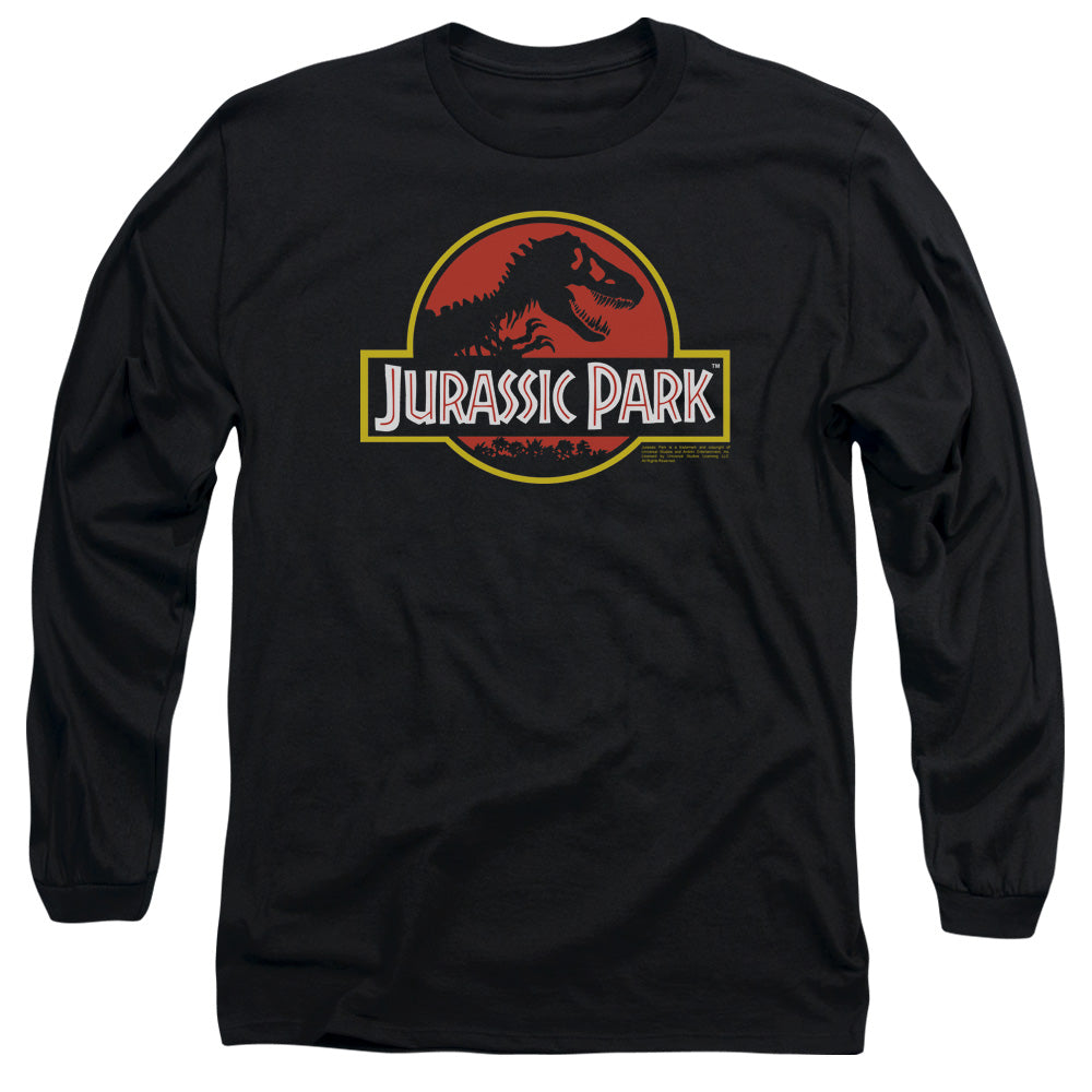 Jurassic Park - Classic Logo - Long Sleeve Adult 18/1 - Black T-shirt