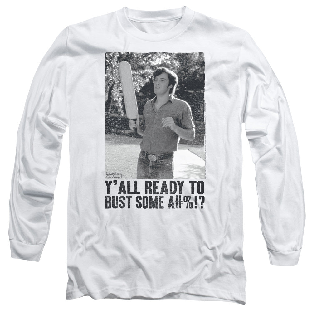 DAZED AND CONFUSED PADDLE - L/S ADULT 18/1 - WHITE - SM - White T-Shirt