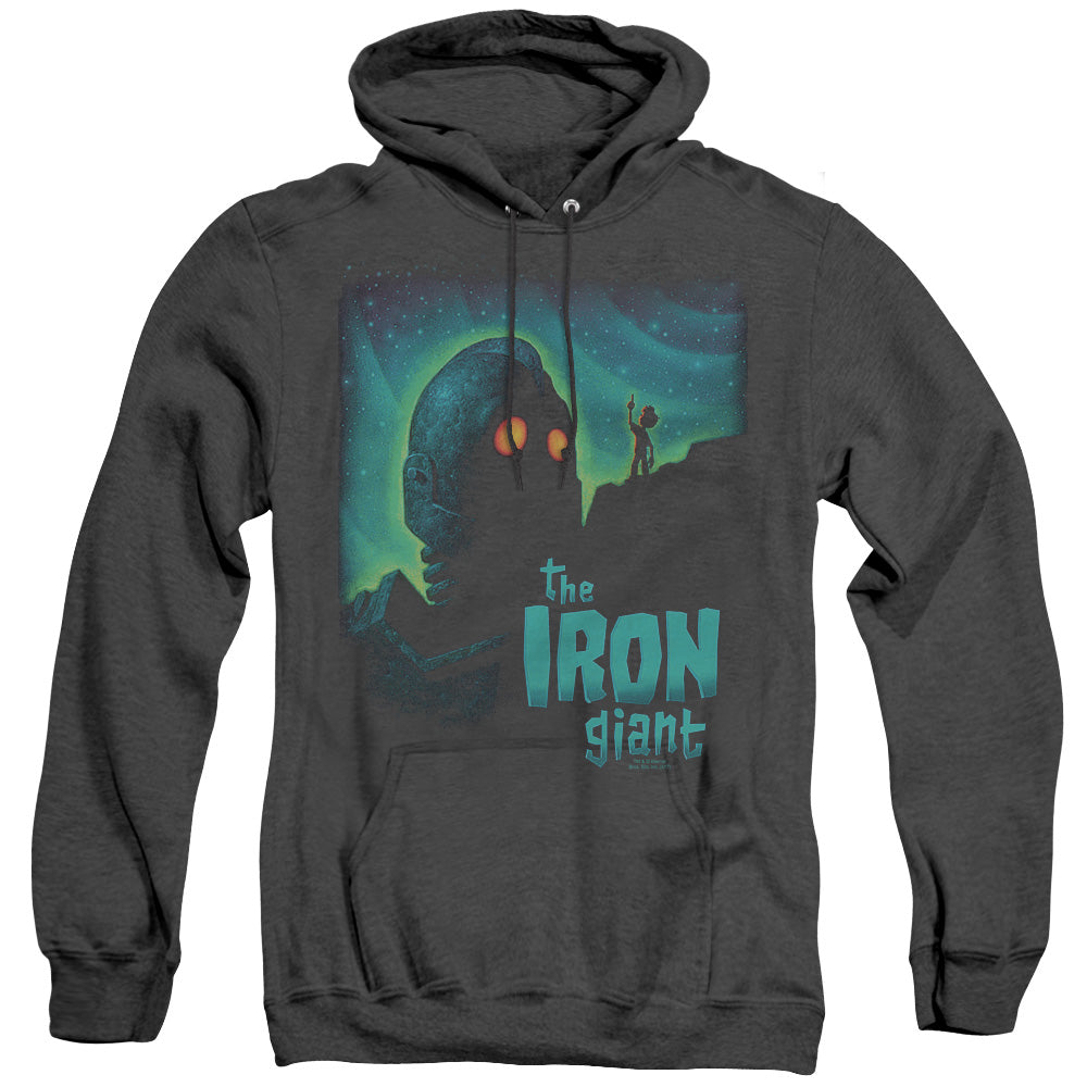 Iron Giant - Look To The Stars - Adult Heather Hoodie - Black