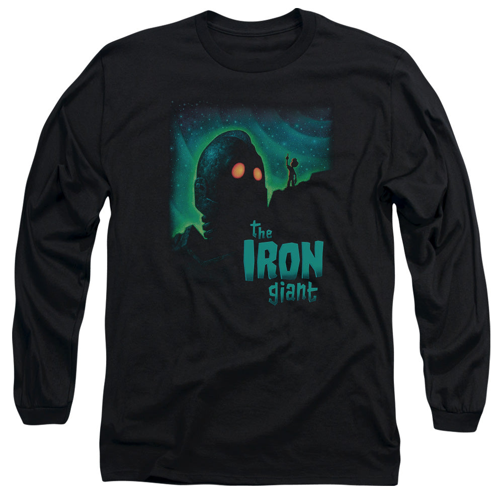 Iron Giant - Look To The Stars - Long Sleeve Adult 18/1 - Black T-shirt
