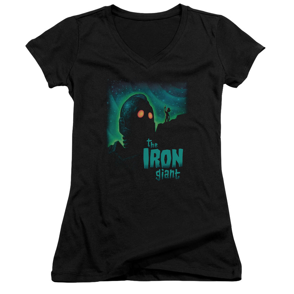 Iron Giant - Look To The Stars - Junior V-neck - Black