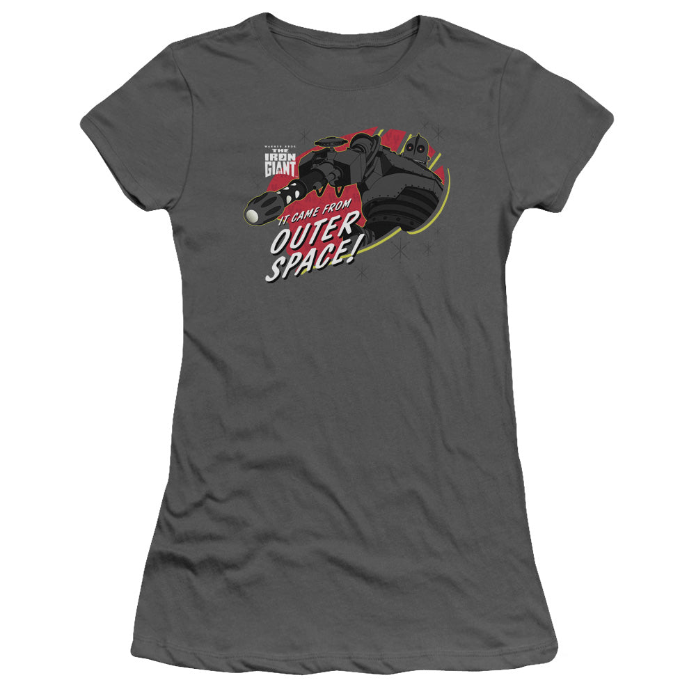 Iron Giant - Outer Space - Short Sleeve Junior Sheer - Charcoal T-shirt