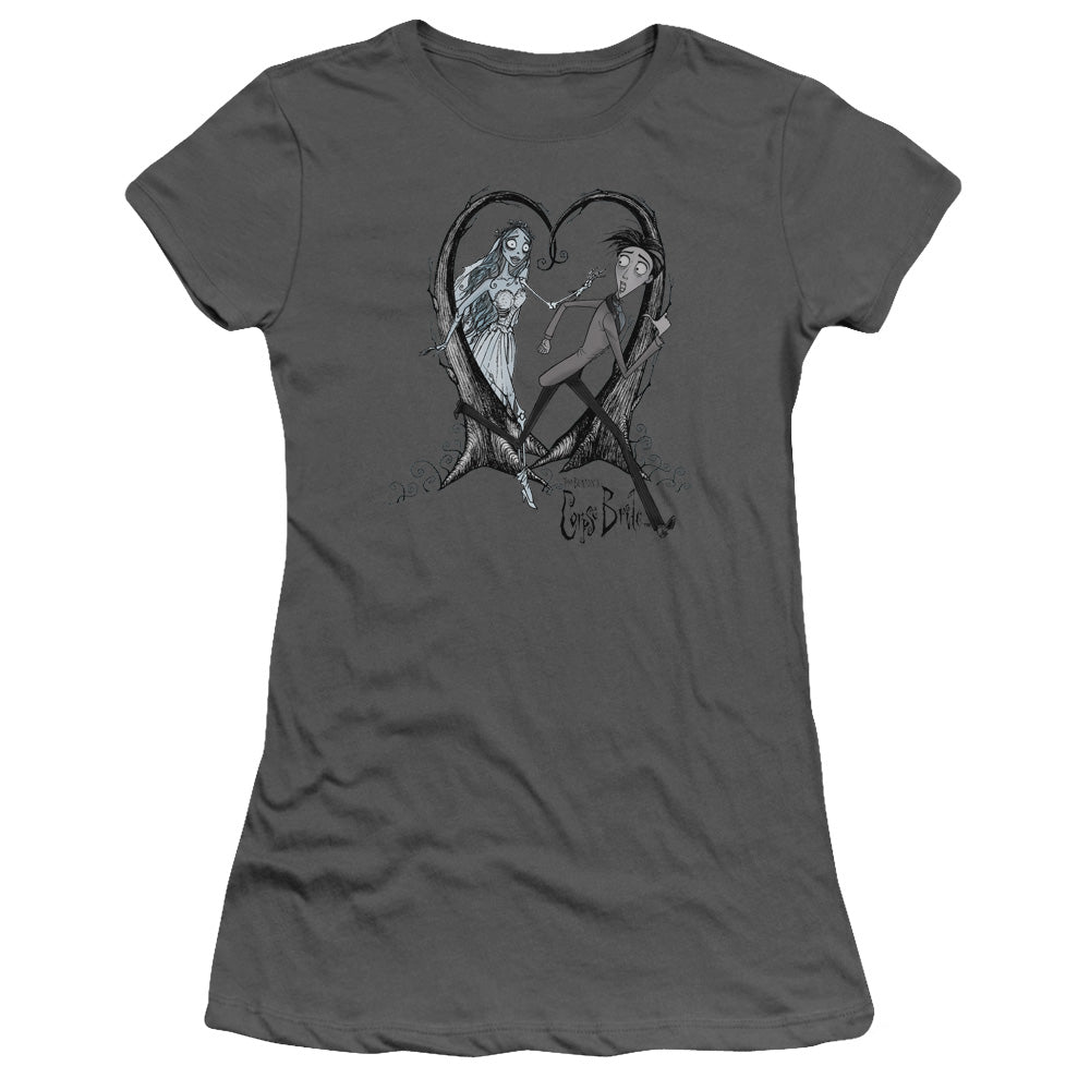 CORPSE BRIDE RUNAWAY GROOM - S/S JUNIOR SHEER - CHARCOAL T-Shirt