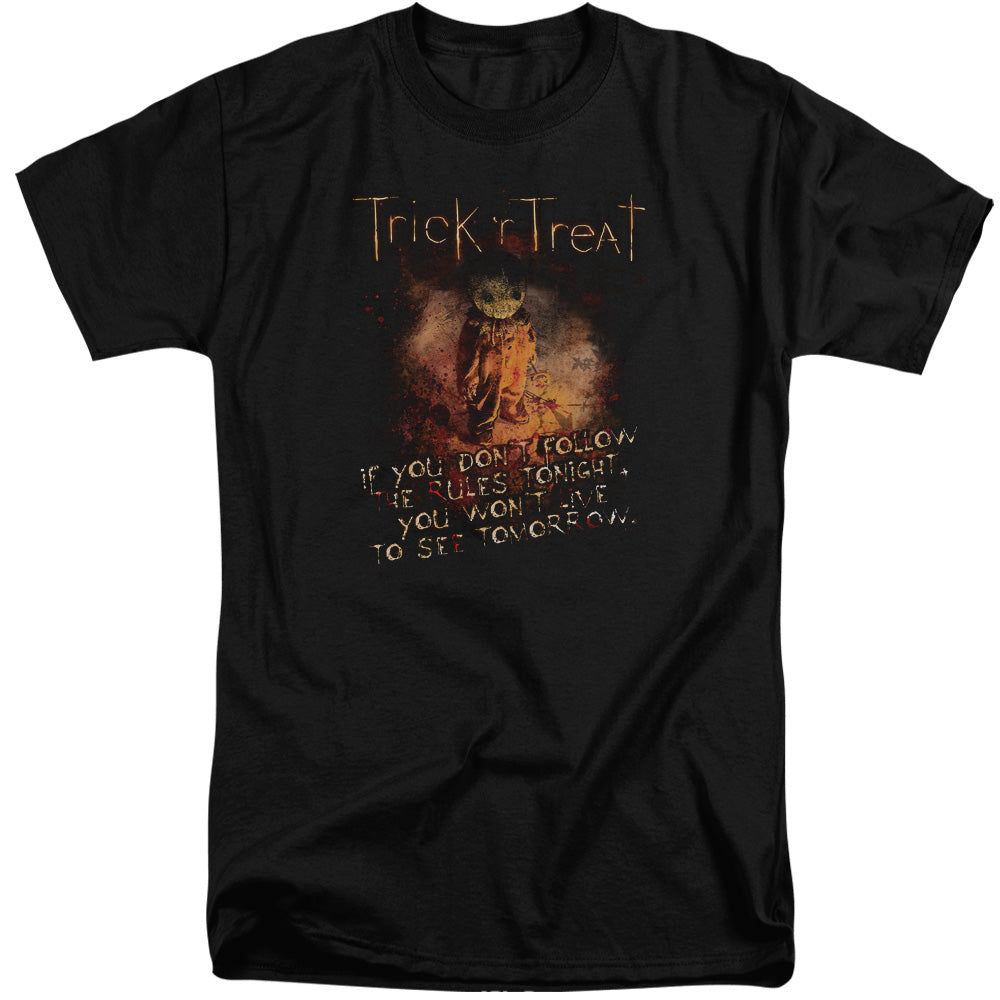 Trick R Treat - Rules - Short Sleeve Adult Tall - Black T-shirt