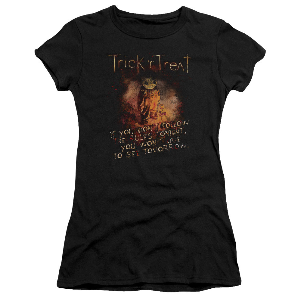 Trick R Treat - Rules - Short Sleeve Junior Sheer - Black T-shirt