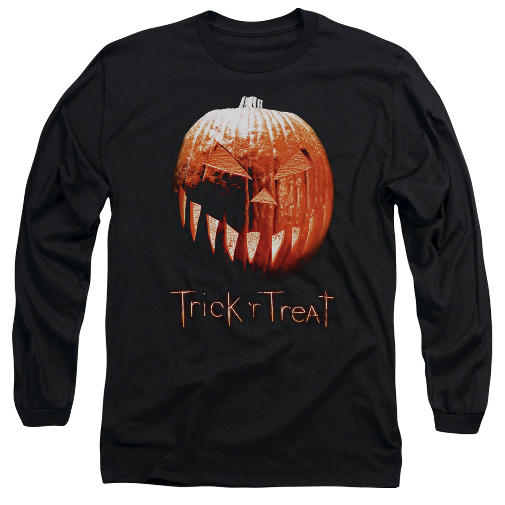 Trick R Treat - Pumpkin - Long Sleeve Adult 18/1 - Black T-shirt
