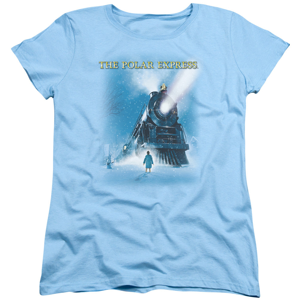 Polar Express - Big Train - Short Sleeve Womens Tee - Light Blue T-shirt