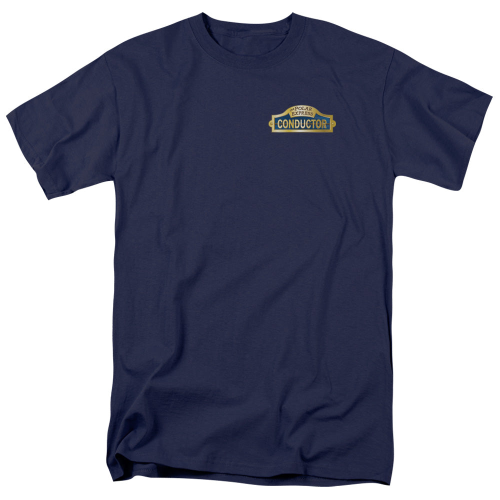 Polar Express - Conductor - Short Sleeve Adult 18/1 - Navy T-shirt
