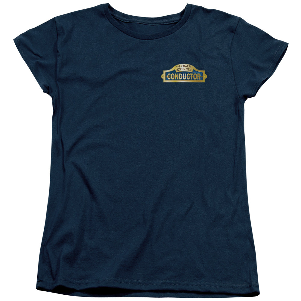 Polar Express - Conductor - Short Sleeve Womens Tee - Navy T-shirt