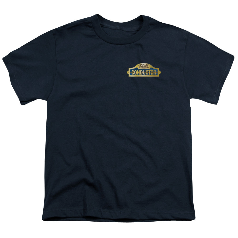 Polar Express - Conductor - Short Sleeve Youth 18/1 - Navy T-shirt