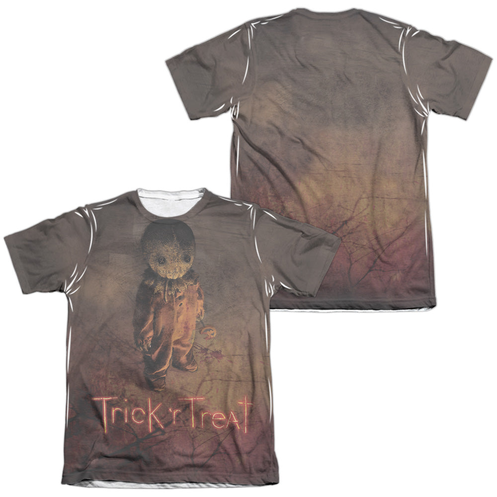 Trick R Treat - Trick Poster (Front/back Print) - Adult 65/35 Poly/cotton Short Sleeve Tee - White T-shirt