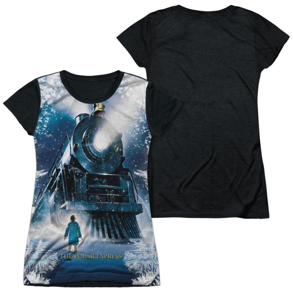 Polar Express - Journey - Short Sleeve Junior Poly Black Back - White T-shirt